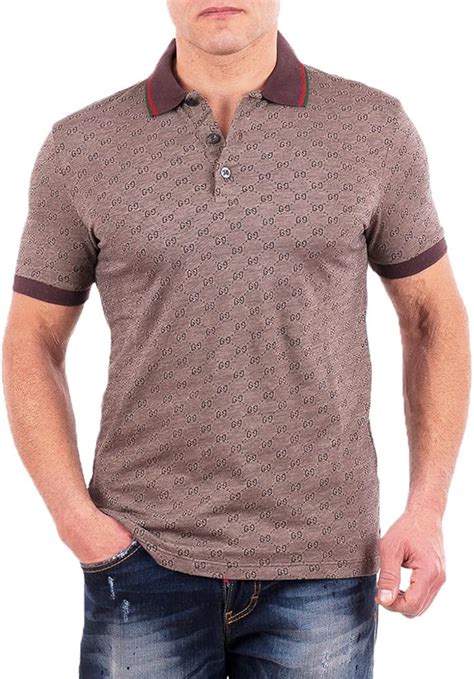 mens brown gucci polo|authentic gucci polo shirts.